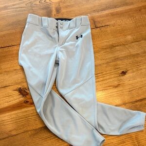 Under Armour Boys Light Gray Baseball Pants